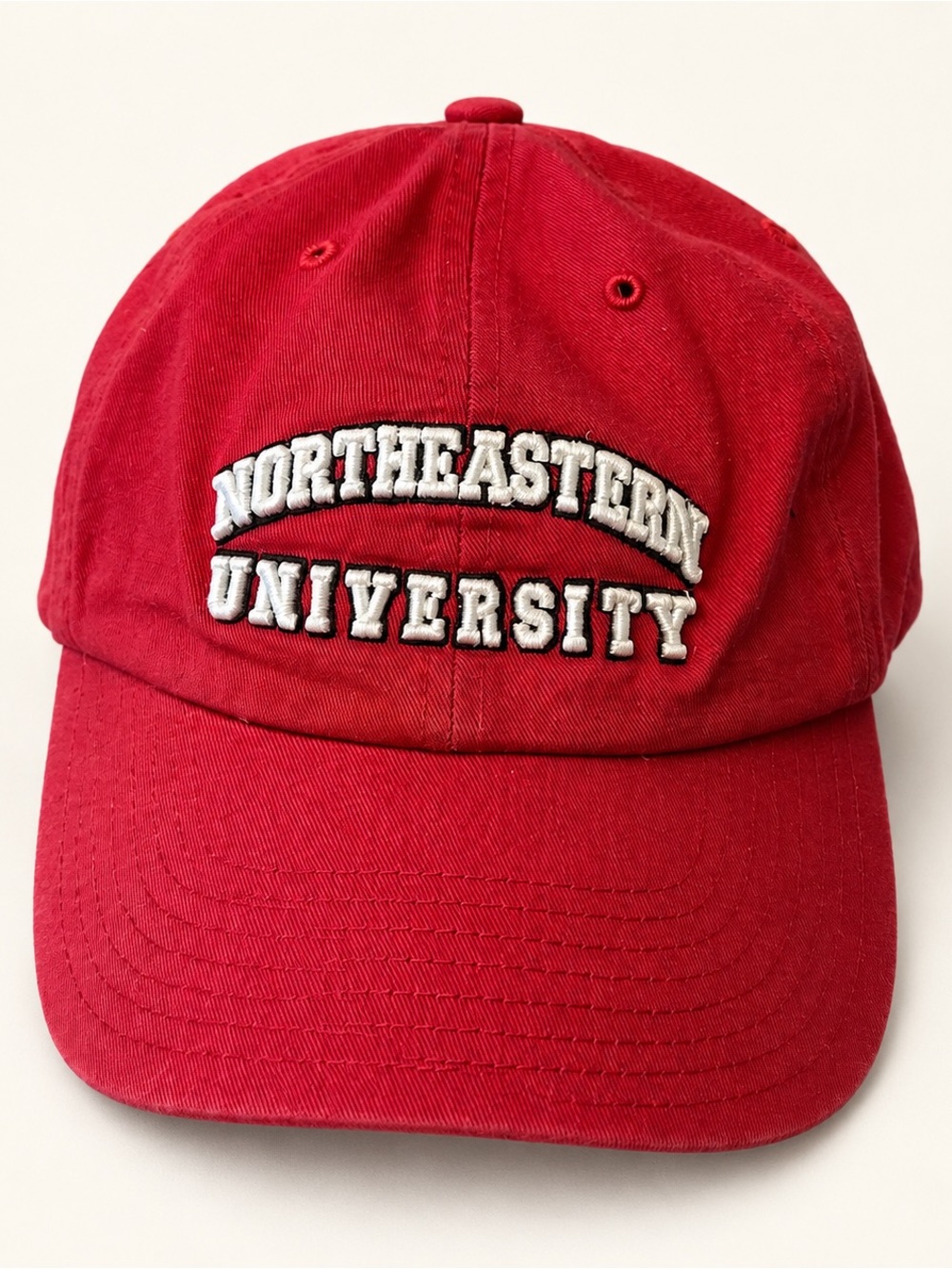 Northeastern University Red Embroidered Logo Baseball Hat